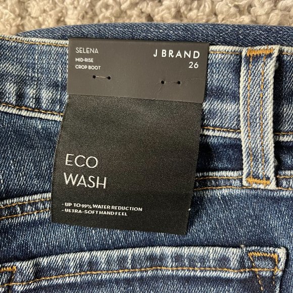 J Brand Selena Mid Rise Crop Boot Jeans Eco Wash Size 26 NWT - Picture 7 of 8